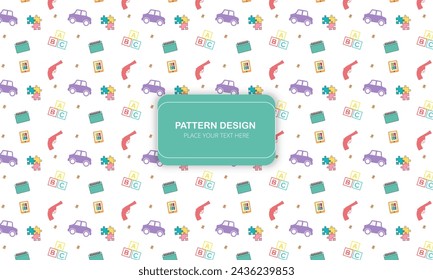 Nettes nahtloses Muster mit Tieren und Sternen, bunte Autos, handgezeichnete Regenbögen, Schulkritzeleien und Sonne Trendy Baby Textur für Baby-Dusche-Dekor, Kindergarten-Druck, Kinder Bekleidung, Wickelpapier, Stoff.