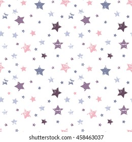 Un patrón impecable. Fondo del bebé. Estrellas gruesas y coloridas