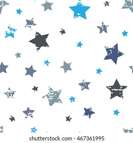 Cute seamless pattern. Baby background. Colorful grunge stars