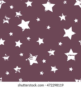 Cute seamless pattern. Baby background. Colorful grunge stars