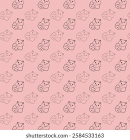 Cute seamless pattern with baby pig. creative childish print. Creat for fabric, textile.
