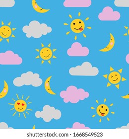 Cute seamless pattern background for kids.
