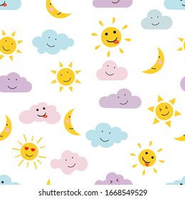 Cute seamless pattern background for kids.