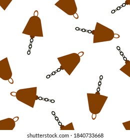 Cute seamless pattern with a bell on a white background. Marine items in a flat style.
Stock vector illustration for decor and design, textiles,
wallpaper, wrapping paper