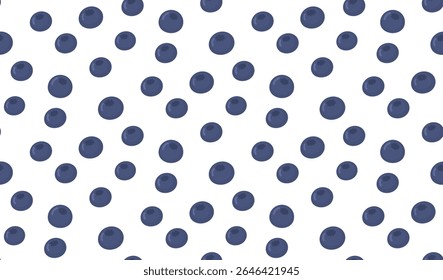 Cute seamless pattern with blueberries. Background of delicious forest berries