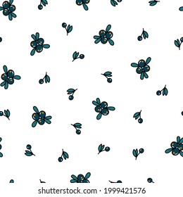 cute seamless pattern with blueberries on white background. Good for textile and fabric prints, bedding, scrapbooking, stationary, wallpaper, wrapping paper, etc. EPS 10 