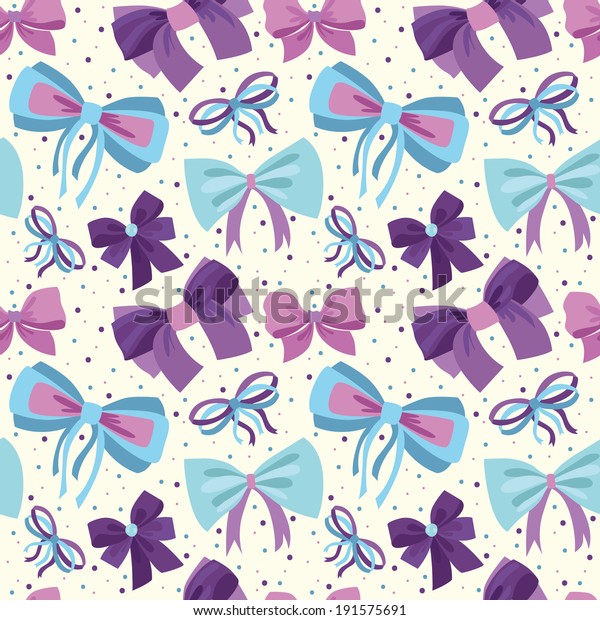 Cute Seamless Pattern Bows Stock Vector (Royalty Free) 191575691 ...