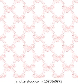 Cute seamless pattern with bows. Vector illustration