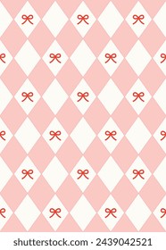 Cute seamless pattern with bows. Vector illustration.