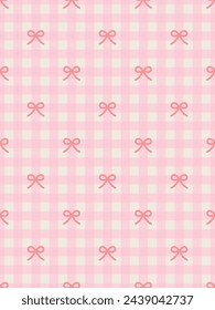 Cute seamless pattern with bows. Vector illustration.
