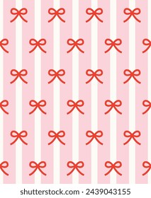 Cute seamless pattern with bows. Vector illustration.