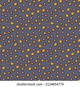 cute seamless pattern with bright stars