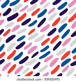 Cute seamless pattern with Brushed Confetti. Bright vector texture with hand dawn Painted Elements. 