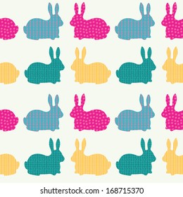 Cute seamless pattern with bunnies