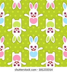 Cute seamless pattern with bunnies