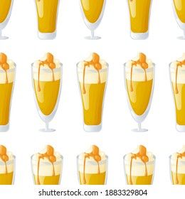 Patrón perfecto con gafas de cerveza de mantequilla de diferentes formas. Fondo blanco. Ilustración de estilo plano.