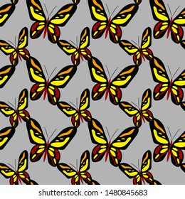 Cute seamless pattern with butterflies for printing on fabric and paper.