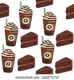 Cute Seamless  Pattern Cake Illustration
