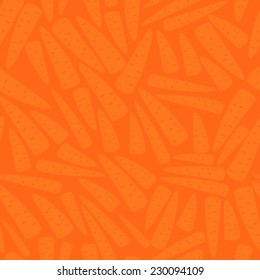 Cute seamless pattern with carrot on orange background.