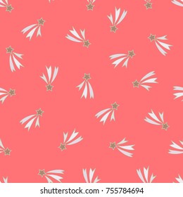 Cute seamless pattern with cartoon comets, vector