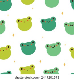 cute seamless pattern cartoon frogs. cute animal wallpaper for gift wrap paper