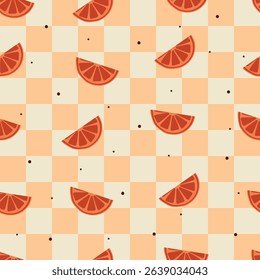 cute seamless pattern cartoon orange slice. cute drawing for fruit wallpaper and background