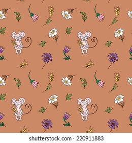 Cute seamless pattern in cartoon style made in vector.