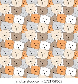 Cute seamless pattern with cats. 