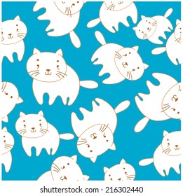 Cute seamless pattern with cats