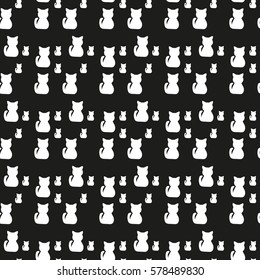 Cute seamless pattern with cats.