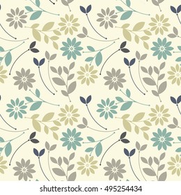 Cute seamless pattern with chamomile flowers and leaves can be used for wallpapers, surface textures, textile,linen, tile, kids cloth, pattern fills, page backgrounds and more creative designs. 