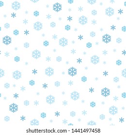 Cute seamless pattern children theme snow winter on light background. Vector illustration for kid. Pattern suitable for posters, postcards, fabric or wrapping paper.