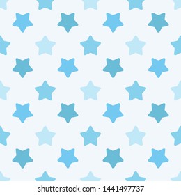 Cute seamless pattern children theme stars on light background. Vector illustration for kid. Pattern suitable for posters, postcards, fabric or wrapping paper.