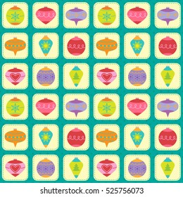 Cute seamless pattern with christmas balls