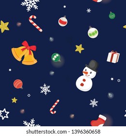 Cute seamless pattern christmas decoration. Vector illustration christmas.