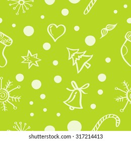 Cute seamless pattern with Christmas symbols