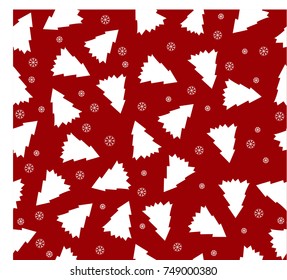 Cute seamless pattern with christmas tree and snowflake for winter.
