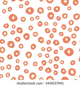Cute Seamless Pattern Circle of Orange color. Perfect for your design, textile, pattern fills, box, posters, cards, web page background etc. Pattern under the mask. Vector.