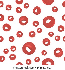 Cute Seamless Pattern Circle of Red color. Perfect for your design, textile, pattern fills, box, posters, cards, web page background etc. Pattern under the mask. Vector.