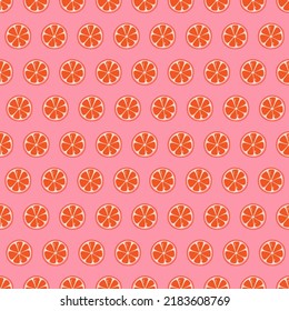 Cute seamless pattern with citrus fruits. Bright summer seamless background. Design for fabric, wallpaper, wrapping paper. Vector illustration