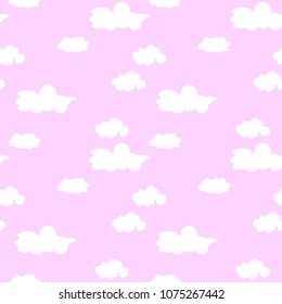 Cute seamless pattern with clouds or butterflies.Can be used for wallpaper,fabric, web page background, surface textures.