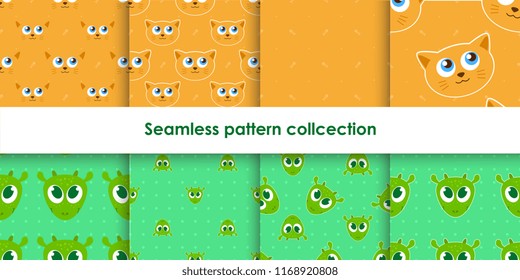 Cute seamless pattern collection