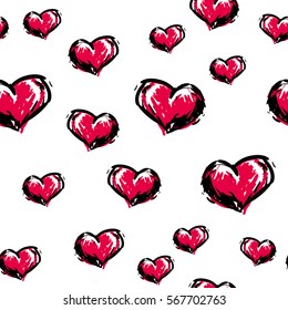 cute seamless pattern. Color vector romantic background. Illustration with lips. Valentines day theme. Isolated elements.