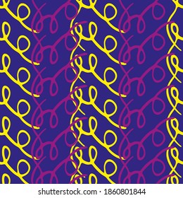 Cute seamless pattern with colored ribbons and confetti. Abstract geometric background. Vector
