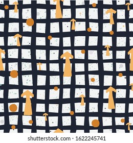 Cute Seamless Pattern with colorful ball on paper background with stripes. Hand Drawn. vector Illustration.