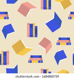 Cute seamless pattern with colorful books. Can be used for textiles, advertising, home decor, school, University.