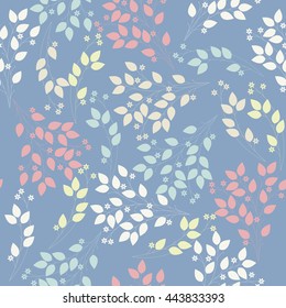 Cute seamless pattern with colorful bouquets of flowers on blue background can be used for wallpapers, surface textures, textile,linen, tile, kids cloth, pattern fills and more creative designs. 