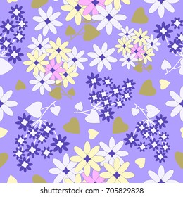 Cute seamless pattern with colorful bouquets of flowers can be used for wallpapers, surface textures, textile,linen, tile, kids cloth, pattern fills, page backgrounds and more creative designs.