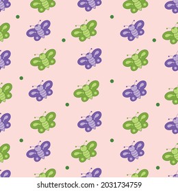 Cute seamless pattern with colorful butterflies. Abstract Vector illustration