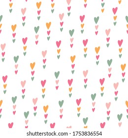Un lindo patrón de corazones inmaculados. Fondo para tela, papel envolvente, tarjetas creativas.